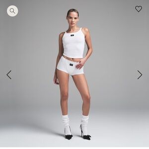 Skims X Dolce & Gabbana white cotton rib, scoop tank